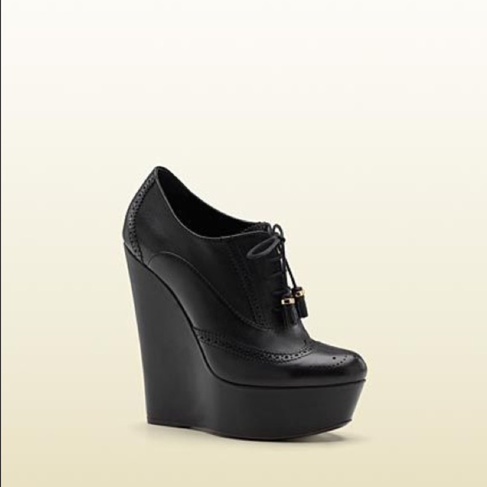 ISO Gucci Laceup Brogue Wedge bootie